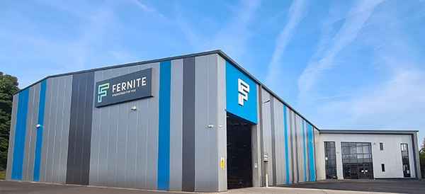 Fernite of Sheffield factory outside view, empty carpark